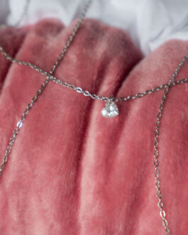 Mini medaljon čipka cirkonij srce